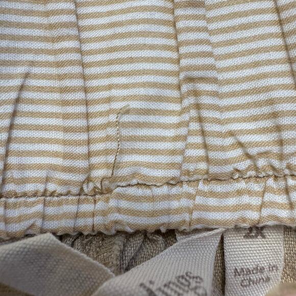 Soft Surroundings Linen Blend Bermuda Shorts Size 2X Khaki Tan Colored 5EW37 - Picture 7 of 10